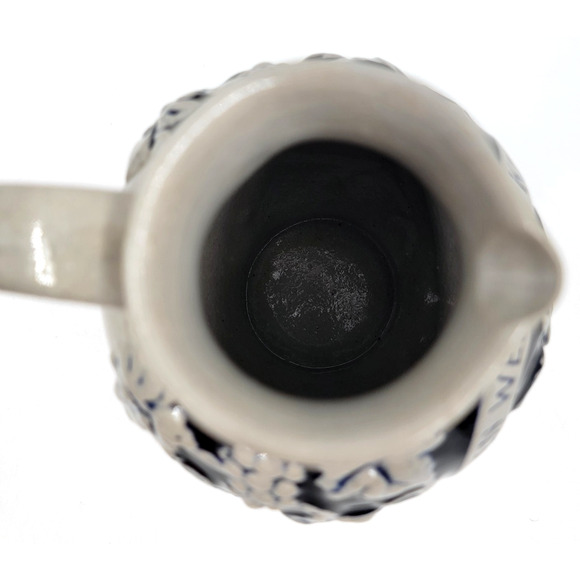 Marzi & Remy German Pottery Pitcher 5 1/2" Jug Blue Gray Grapes Wine - Picture 7 of 7